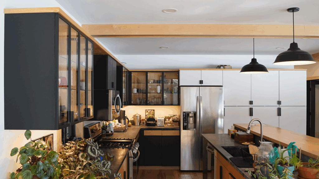 Interior shot of the houses kitchen.
