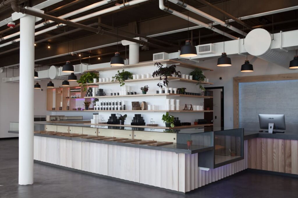 Wide shot of the main counter and interior