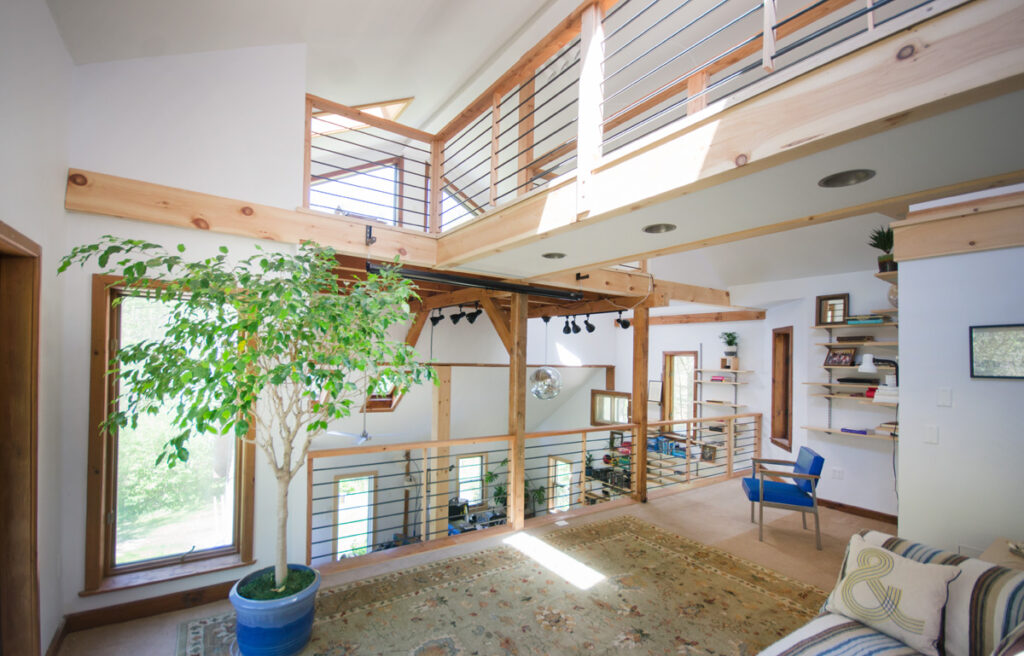 Interior shot highlighting the open space and millwork installations.